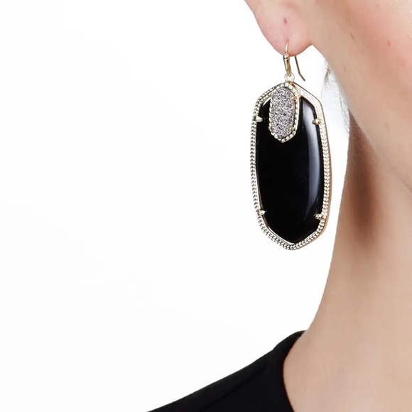 Rare Kendra Scott Darcy Black Onxy earrings - Picture 2 of 4